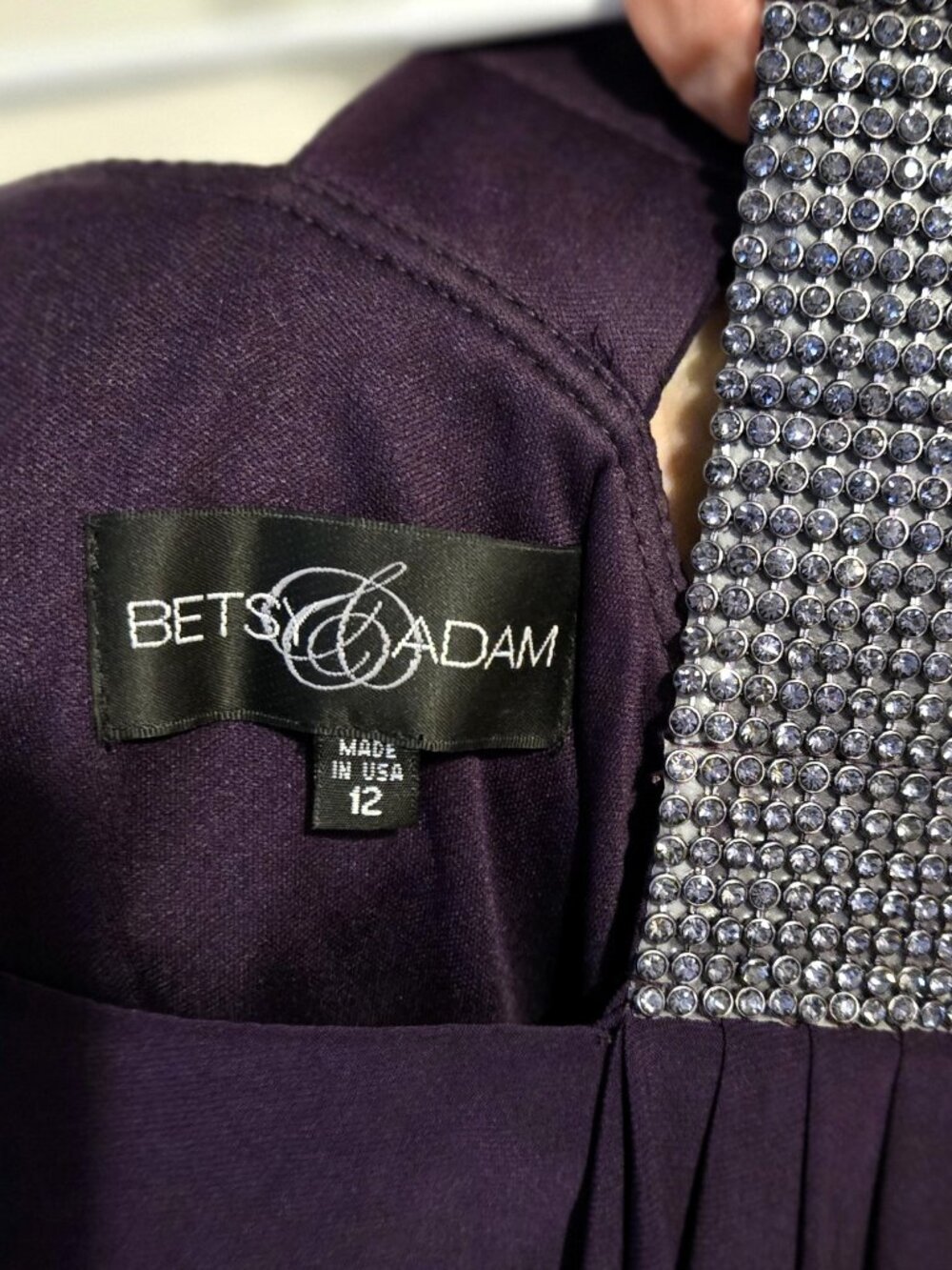 Betsy & Adam Purple Cocktail Dress - Size 12 - Picture 3 of 4